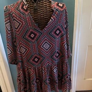 MELLODAY Multicolor Geometric Dress